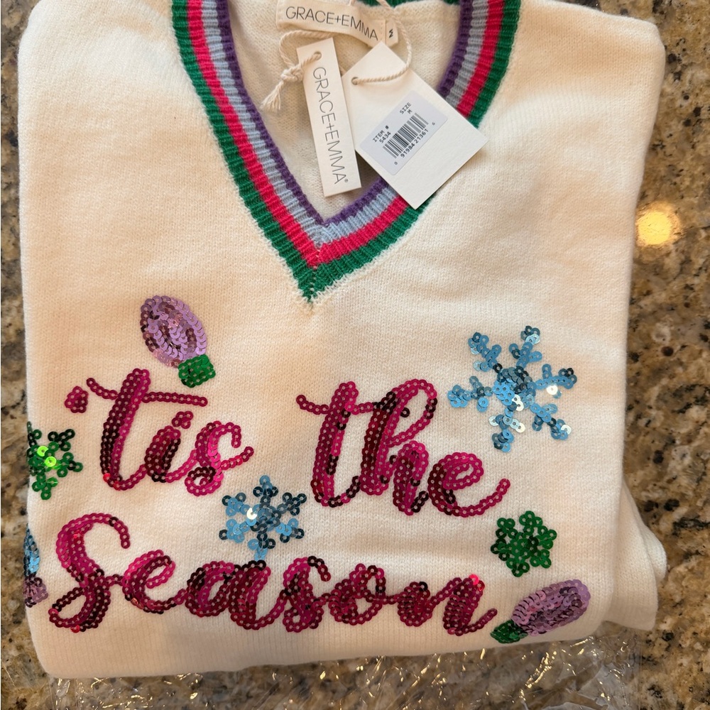 Sequin Tis the Season Sweater
